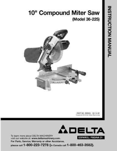Delta 36 225 10 compound miter saw instruction manual. - 2004 toyota 4runner owners manual download.
