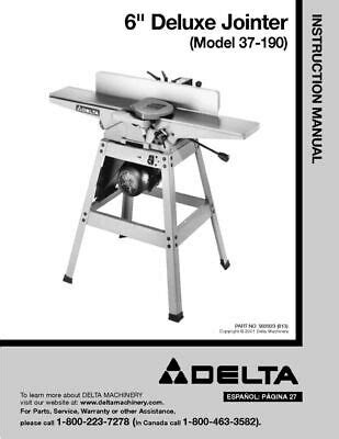 Delta 37 190 6 deluxe jointer instruction manual. - Komatsu excavator pc200en pc200el 6k pc200 service repair workshop manual.