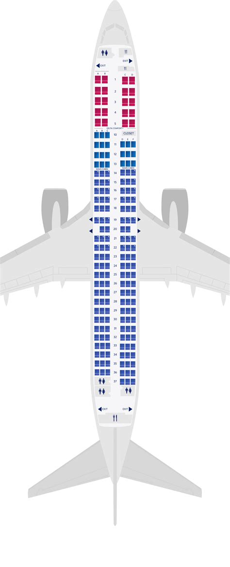 Delta 737 900 seat map. You will only find economy class seats in the Southwest Airlines Boeing 737-700. This is due to the airline being the world's largest low-cost carrier. A total of 143 standard seats are available in the Economy Class cabin with a 3-3 configuration. The seat pitch is 31 inches whereas the overall width is 17 inches. 