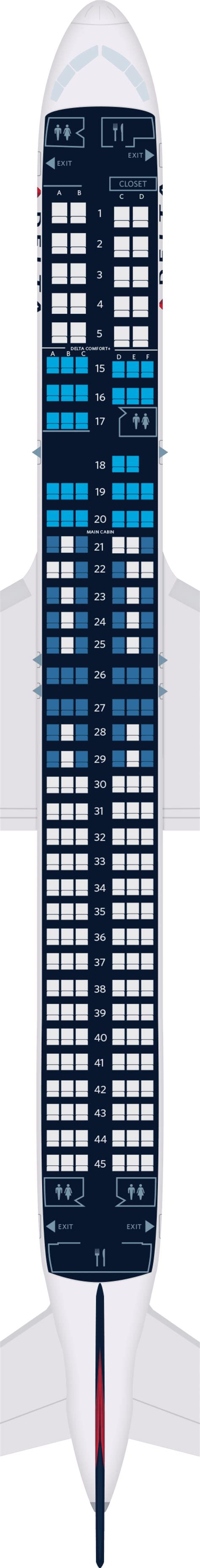 Boeing 757-200 Boeing 757-300 (75Y) Boeing 767-300ER ... Seat Map. Seat Map; EXITS (6) GALLEYS (2) LAVATORIES (3) (1 ACCESSIBLE) FIRST CLASS . DELTA COMFORT+. PREFERRED. ... All aisle seats; Delta Comfort+: All aisle seats; Main: All aisle seats; Our Aircraft. Airbus A220-100 (221) A220-300 (223). 