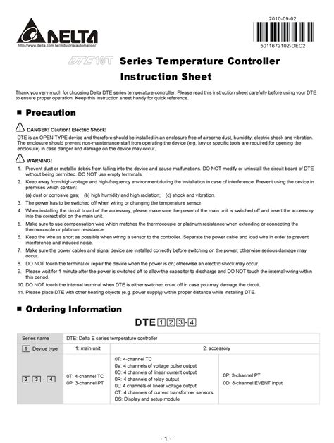 Delta Dte10t Series User Manual Manualzz
