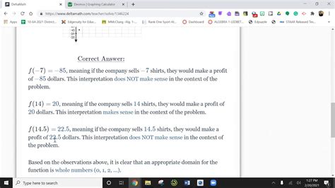 Delta Math Appropriate Domain for Real world functions YouTube