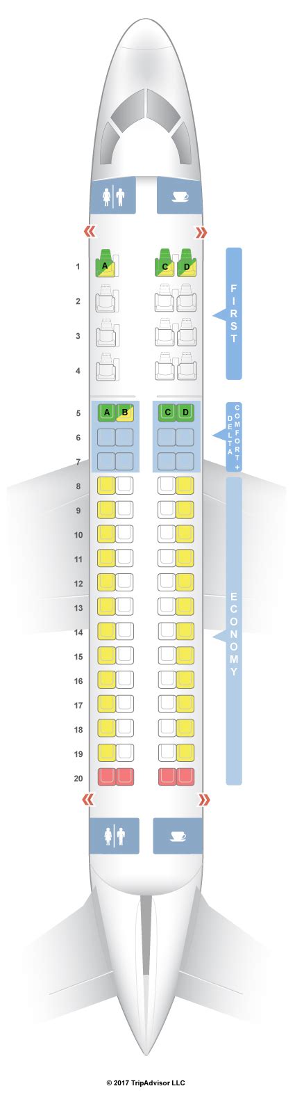 For your next Delta flight, use this seating chart to get the most comfortable seats, legroom, ... Embraer E-175 (E75) Layout 2 - SkyWest; McDonnell Douglas MD-88 (M88) McDonnell Douglas MD-90 (M90) ... my wife in F. Hers was a bit better due to leg room in front. 19 A was truly a mess and much worse than described on SeatGuru. The curvature of ...