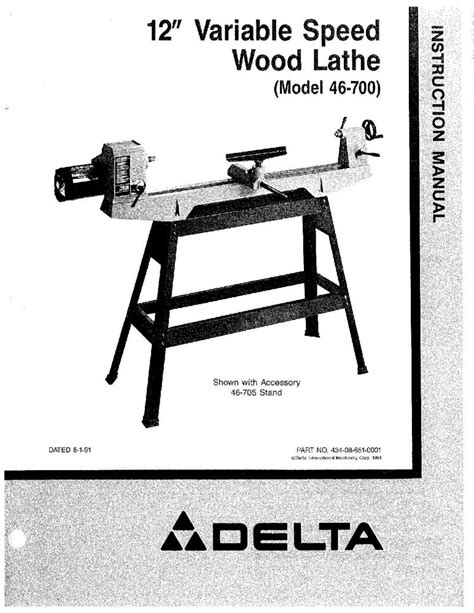 Delta lathe wood lathe instruction manual. - Construction safety handbook by v j davies.