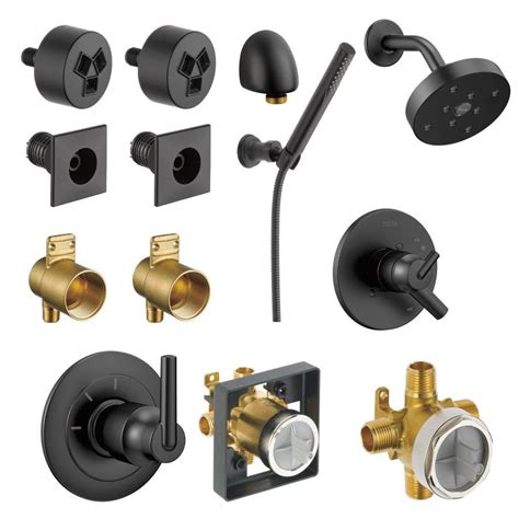 Delta modern matte black 1 handle shower faucet. Delta Faucet Modern 14 Series Matte Black Shower Faucet, Delta Shower Trim Kit with Single-Spray Touch-Clean Black Shower Head, Matte Black T14267-BL-PP (Valve Not Included) 4.6 out of 5 stars 241 $131.87 $ 131 . 87 
