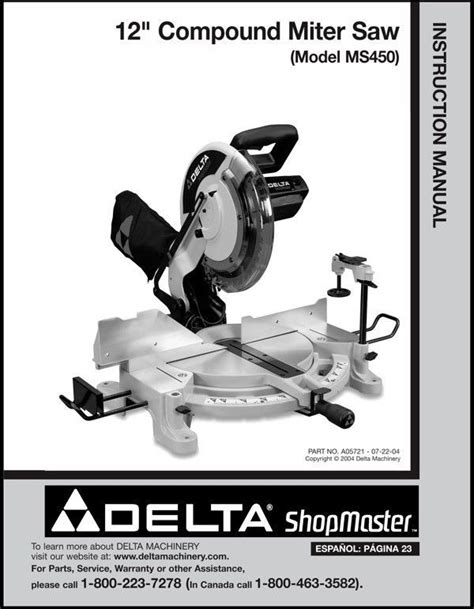Delta ms450 12 compound miter saw instruction manual. - 2005 acura tl camber and alignment kit manual.