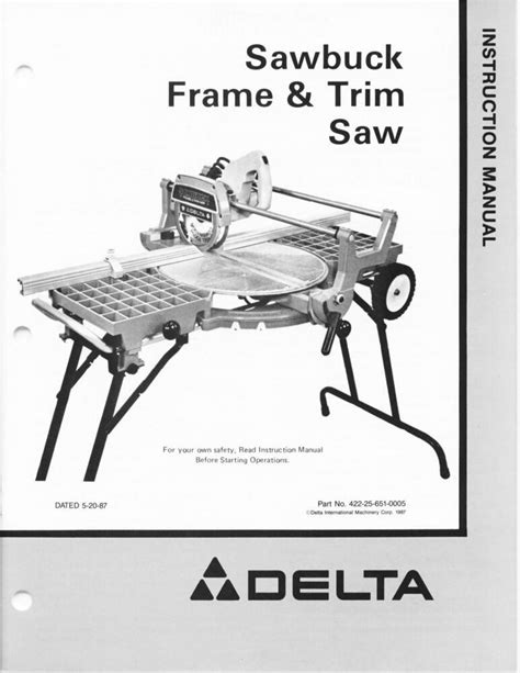 Delta sawbuck frame trim saw instruction manual. - Vergütungsanspruch einer unbeschränkt in anspruch genommenen diensterfindung vor patenterteilung.