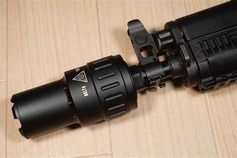 Features: Aluminum CNC Counstruction. Dummy Delta-Tek MPI Type Airsoft Muzzle Device w/marking. Classic Replica KP-9 Airsoft Flash Hider 4" Used in Russian SF. 14mm Counter Clockwise (CCW) Negative Thread. Overall Length 100mm, Inner Diameter ~32mm, Tracer Unit Compatible like 5KU BBP-32 Splitfire V2 or any Tracer Blaster Diameter <32mm ... . 