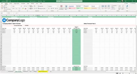 Demand Planning Template in Excel Sales and Revenue Projection