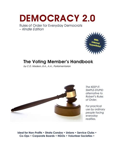 Democracy 20 rules of order for everyday democrats the voting members handbook. - Man diesel diesel d 2876 le 401 402 404 405 download officina riparazioni servizio.
