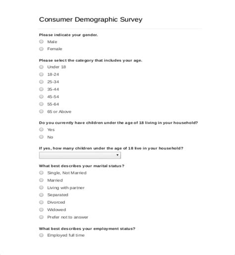 Demographic Survey Template