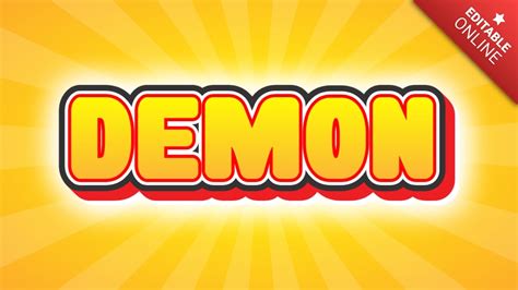 Demon 3D 2024 Yellow Text Effect Generator
