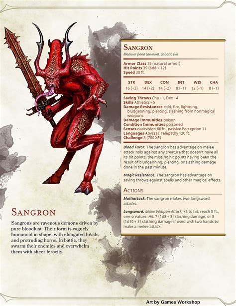 Demon 5e stats. Welcome to our guide to using the Summon Greater Demon spell in Dungeons & Dragons 5e. We’ll be going over what this spell does, how it works, what … 