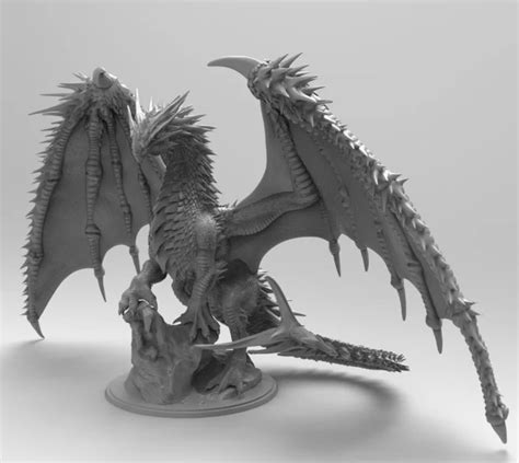 Demon dragon 3d model.  Available for download in .  Download your favorite STL file...