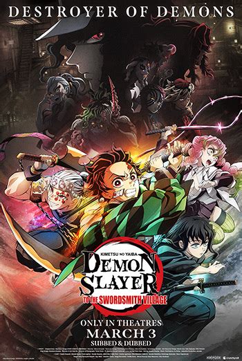 Demon slayer - to the swordsmith village showtimes. Synopsis. "Demon Slayer: Kimetsu no Yaiba -To the Swordsmith Village-" will show Entertainment District Arc Episodes 10 and 11 featuring the fierce battle between Tanjiro, Sound Hashira, Tengen Uzui, and their comrades against Upper Six, Daki and Gyutaro in theaters for the first time. 