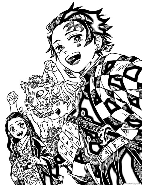 Download and print free Gyomei - Demon Slayer Coloring Page. G