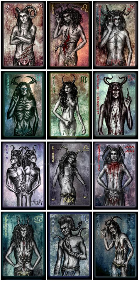 Demons for each zodiac sign. The Demon Asmodeus. Asmodeus is one of the demons associated with the astrological sign of Virgo. According to legend, Asmodeus is a powerful demon who is responsible for all kinds of sexual and moral corruption. In demonology, Asmodeus is often depicted as a man with three heads, one of a bull, one of a ram, and one of a man. 