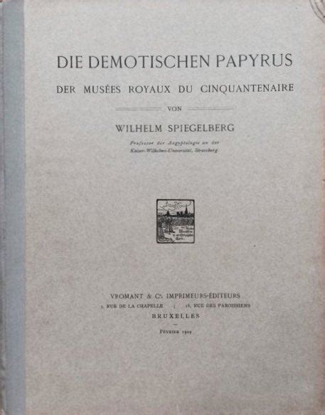 Demotischen papyrus der musées royaux du cinquantenaire. - Os anos dourados na praça da alfândega.