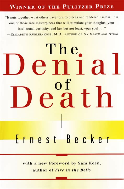 Denial of death book. Subscribe for $3 a Month. Summary. A work of philosophy that draws heavily from Freudian psychoanalysis and modern philosophy, The Denial of Death argues that the fear of death is “the mainspring of human activity” (ix). From a very early age, children become aware of themselves as animal beings. This sets up a painful, lifelong contrast ... 