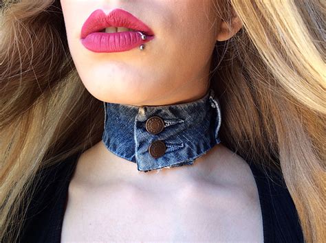 Denim Choker - Etsy UK