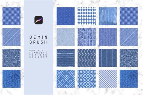 Denim Seamless Procreate Pattern Brush Graphic by EfficientTools