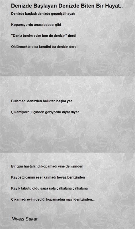 Denizde Başlayan Denizde Biten Bir Hayat... 