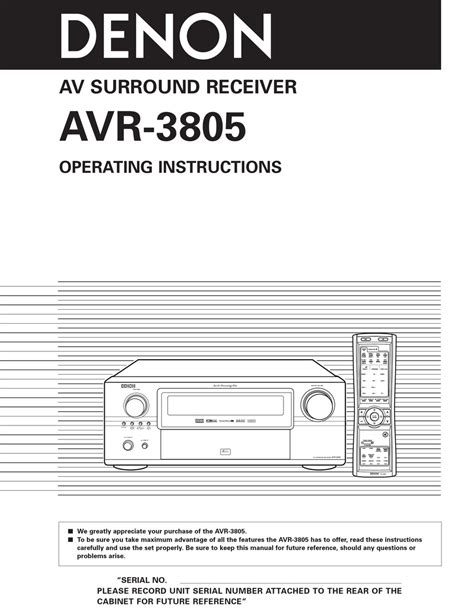 Denon al24 processing avr 3805 manual. - How to take charge of your life the users guide to nlp.