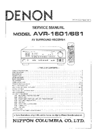 Denon avr 1601 681 service manual. - Tavole e indici generali dei volumi 101-200 di studi e testi..