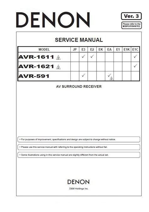 Denon avr 1611 avr 1621 avr 591 av receiver service manual. - Fundamentos del diseño de ingeniería 2ª edición.