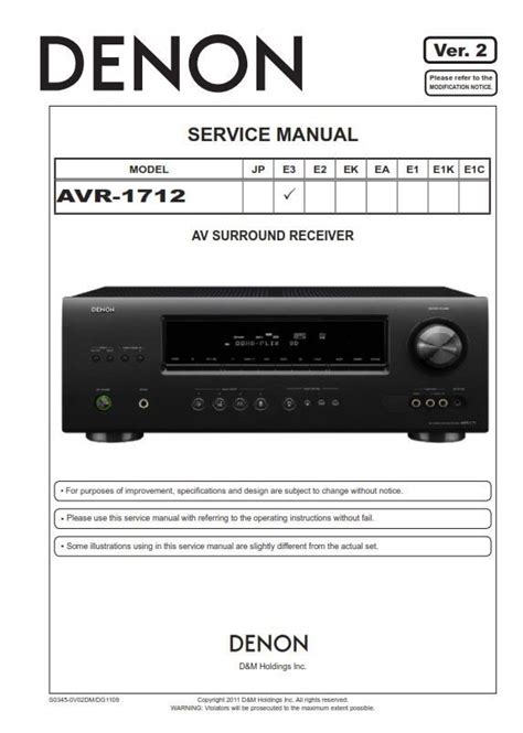 Denon avr 1712 av receiver service manual. - 1999 lexus rx300 repair manual pd.