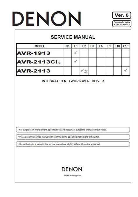 Denon avr 1913 avr 2113ci av receiver service manual. - Answers to technology handbook module 2.