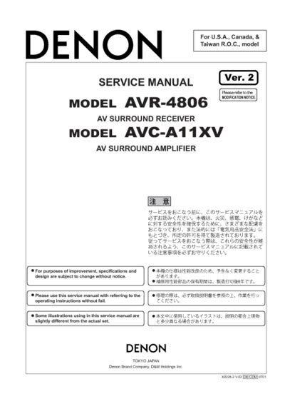 Denon avr 4806 avc a11xv manual de servicio. - Sat math 2 subject test study guide.