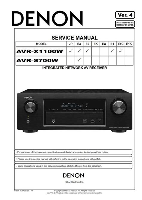 Denon avr x1100w avr s700w av receiver service manual. - Suzuki df 225 outboard service manual.