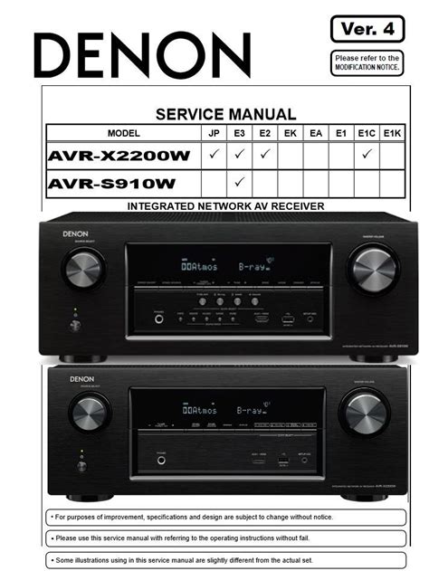 Denon avr x4100w av receiver service manual. - 1994 acura vigor gas cap manual.