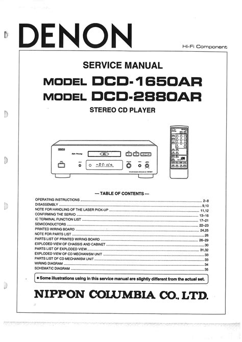 Denon dcd 1650ar dcd 2880ar service manual. - Inspección periódica del tanque receptor de aire.
