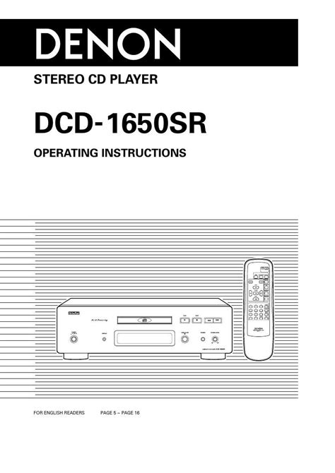 Denon dcd 1650sr stereo cd player service manual download. - R vision trail lite bantam owners manual.