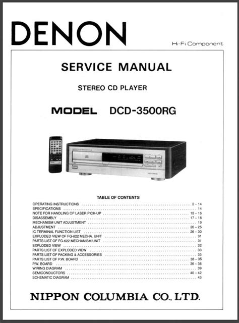 Denon dcd 3500rg service manual download. - Pearson early childhood generalist study guide.