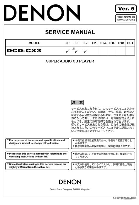 Denon dcd cx3 super audio cd player service manual. - Electrical level 3 trainee guide 2011 nec revision paperback 7th edition contren learning.