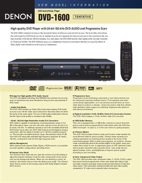 Denon dvd 1600 dvd audio video player service manual. - Switzerland labor laws and regulations handbook strategic information and basic.