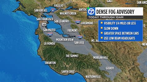 Dense fog advisory issued across Bay Area