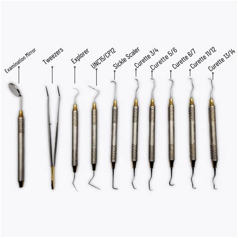 Dental instruments names and functions.  The scaler, for instance, can not only remove cal...