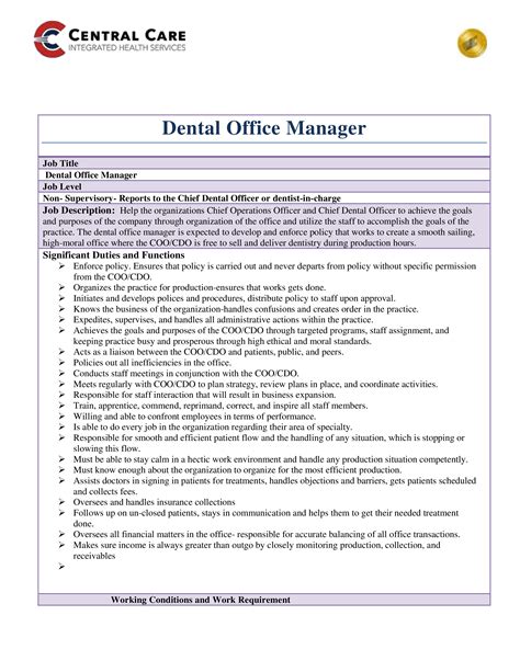 Dental office manager positions. Responsibilities include communicating with patients both on the phone and in person, scheduling, billing, and other duties associated with a normal receptionist position. Experience is a plus but not required. People skills are important as well as being dependable. Job Type: Full-time. Pay: $14.00 - $18.00 per hour. 