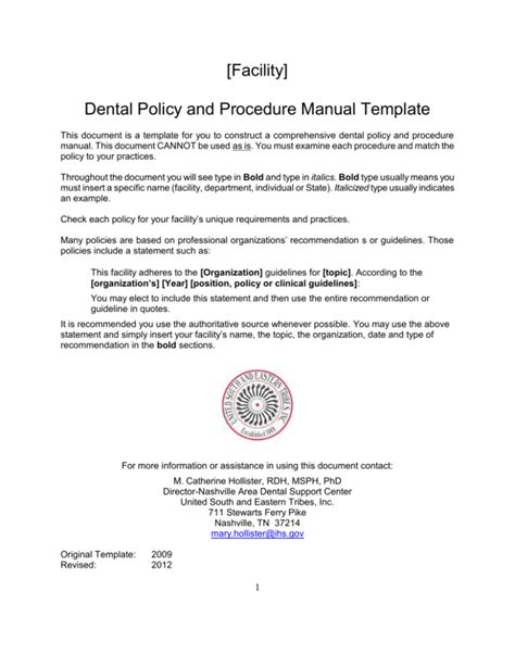 Dental policy and procedure manual template. - Mémoires du baron haussmann: tome 2.