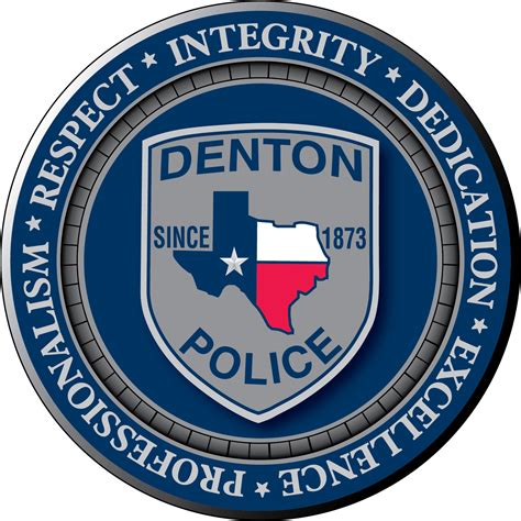 Denton Police officer logo on cruiser for stock phot