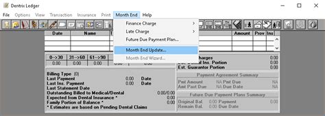 Dentrix Help - Closing the month