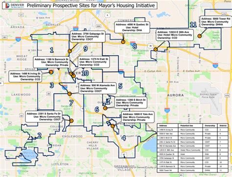 Denver Mayor Johnston announces 11 potential short-term housing sites