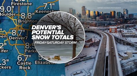 Denver snow totals today. .  ...