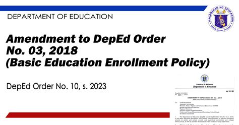 DepEd Memo No 03 S 2018 Basic Education Enrollment Policy