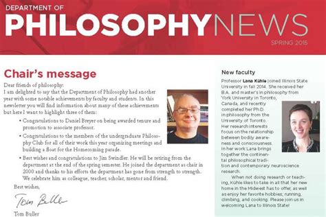 Department of Philosophy Newsletters Philosophy