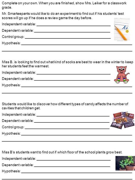 Dependent And Independent Variables Worksheet